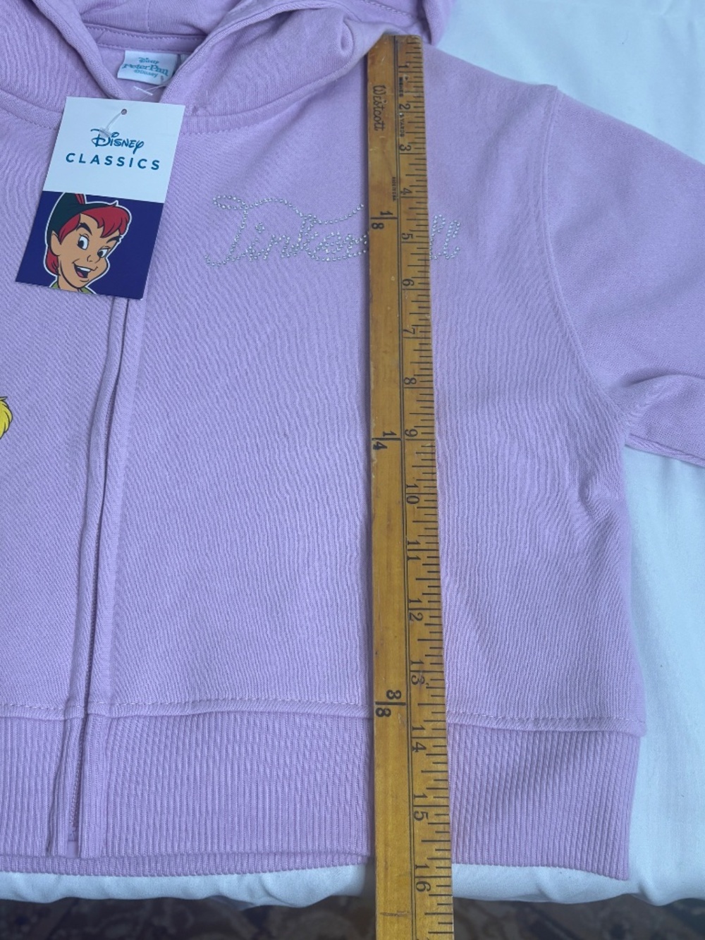 NEW Disney Peter Pan Classics Tinker Bell Girls Zip Up Hoodie Size 12 NWT - Picture 11 of 13